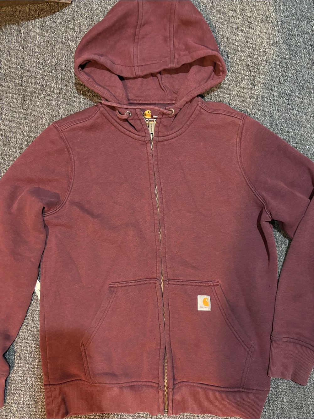 Carhartt Kids Maroon Hooded Zip-Up Jacket